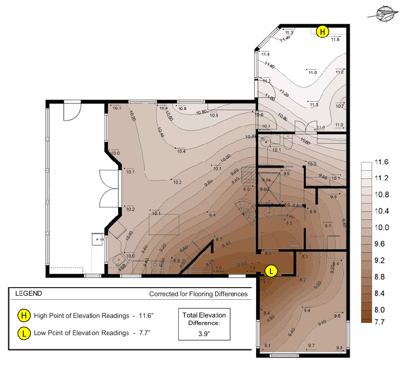 Representative image of a floor level survey for demonstration purposes
